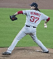 Heath Hembree got his first MLB save on May 8. Heath Hembree.jpg