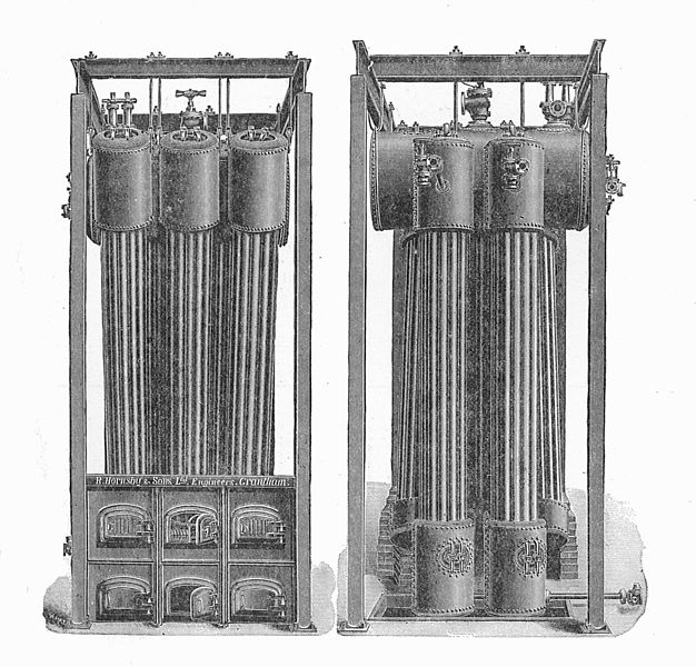 File:Hornsby boiler, front and back views (Rankin Kennedy, Modern Engines, Vol VI).jpg