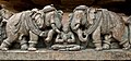 Relief of battling elephants in Hoysaleswara temple