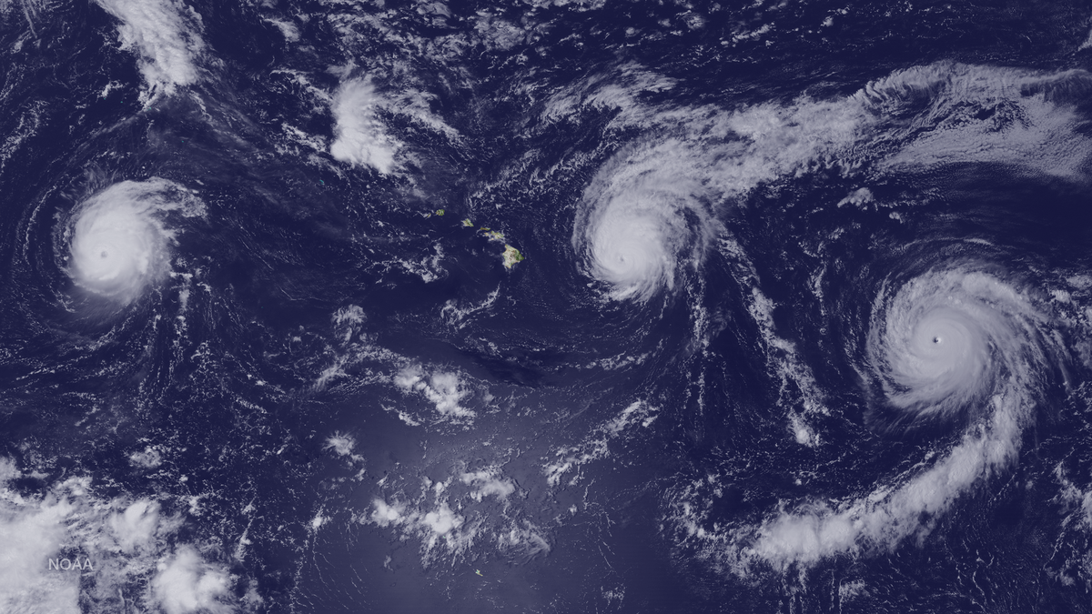 Hurricanes near Hawaii