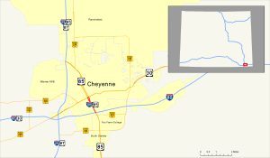 Wyoming Interstate 180: Non-freeway Auxiliary Interstate Highway in Cheyenne, Wyoming, United States