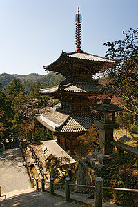 Pagoda of Ichijō-ji Buddhist temple (Japan's National Treasure), Kasai, Hyogo prefecture, Japan.