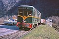 Dieselelektrische Schmalspurlokomotive der Voies ferrées du Dauphiné (VFD) südlich Grenoble, 1964