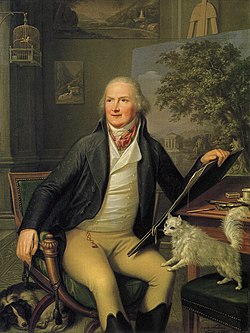 O pintor Jacob Philipp Hackert, en un quadro d'Augusto Nicodemo.