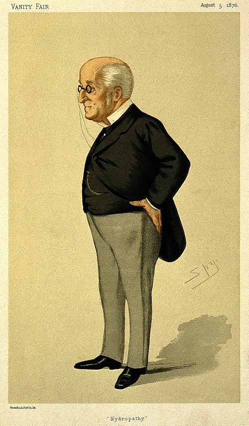 "Hydropathy". Caricature by Spy published in Vanity Fair in 1876.