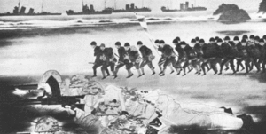 Декабрь 1941 года, японские солдаты высаживаются на Гуаме.