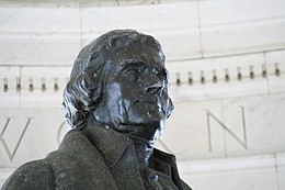 Detail of the statue's head Jefferson statue.JPG