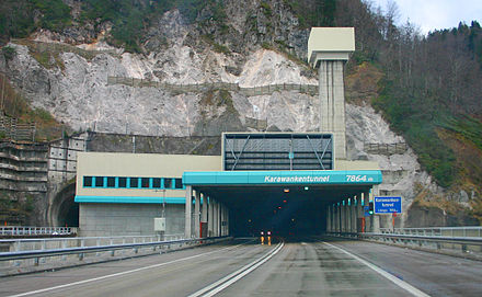 Entering the Karawanks tunnel from Austria - at the other end of begins our itinerary