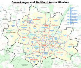 129: Gemarkungen und Stadtbezirke in München