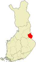 Kaart met de locatie van Kuhmo