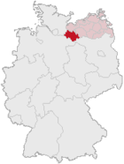 Lage des Landkreises Ludwigslust in Deutschland