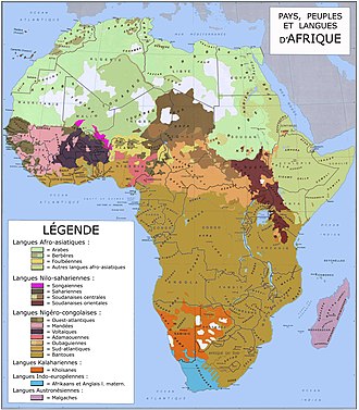 carte montrant en couleurs les zones linguistiques correspondant aux langues autochtones