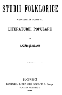 First page of Studii folclorice, cercetări în domeniul literaturii populare, 1896