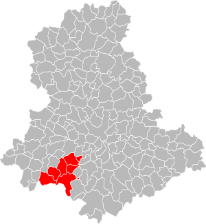 Location of the CC des Monts de Châlus in the Haute-Vienne department