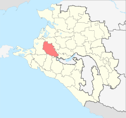 Location of Krasnoarmeysky District in Krasnodar Krai