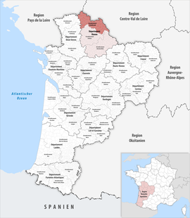 Location within the region Nouvelle-Aquitaine