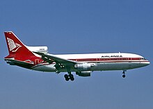 An Air Lanka Lockheed L-1011 TriStar at Zurich Airport in 1998. Lockheed L-1011-385-3 TriStar 500, AirLanka AN0846883.jpg
