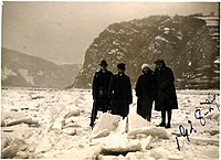 Eisgang auf dem Rhein an der Loreley im Winter 1928/29