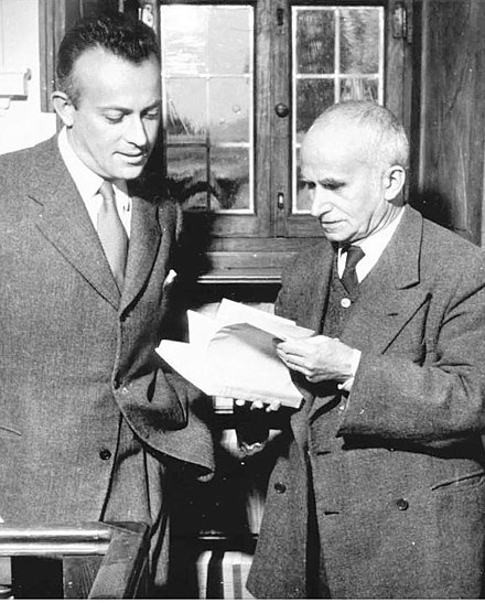 Luigi Einaudi with his son Giulio in 1951