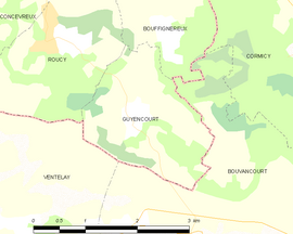 Mapa obce Guyencourt