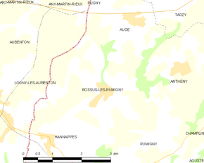 Poziția localității Bossus-lès-Rumigny