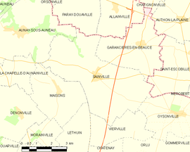 Mapa obce Sainville