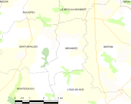 Mapa obce Mirannes