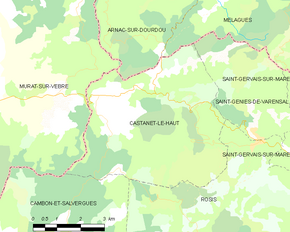 Poziția localității Castanet-le-Haut