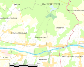 Poziția localității Chenonceaux