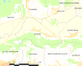 Mapa obce Mottier