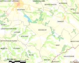 Mapa obce Monségur