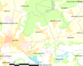 Mapa obce Salency