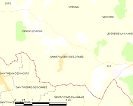 Mapa obce Saint-Fulgent-des-Ormes
