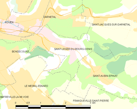 Mapa obce Saint-Léger-du-Bourg-Denis