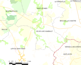 Mapa obce Bourg-Archambault