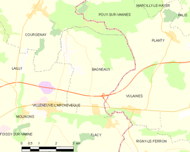Mapa obce Bagneaux