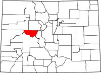 ピトキン郡の位置を示したコロラド州の地図