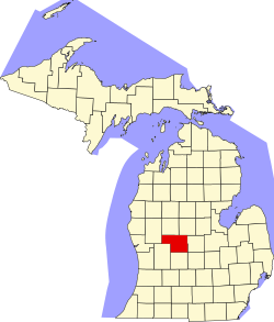 Karte von Montcalm County innerhalb von Michigan