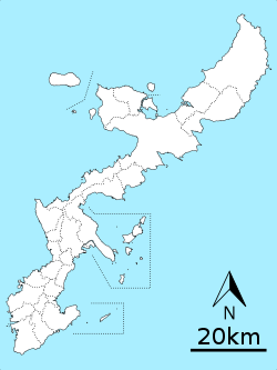 高江ヘリパッド問題の位置（沖縄本島内）