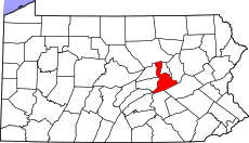 Map of Pennsylvania highlighting Northumberland County.svg