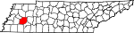 Statskart som fremhever Madison County