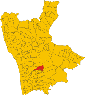 Map of comune of San Pietro in Guarano (province of Cosenza, region Calabria, Italy).svg