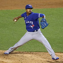 Marcus Stroman did not allow a hit in the first six innings, and was named the tournament's Most Valuable Player. Marcus Stroman on September 12, 2015.jpg