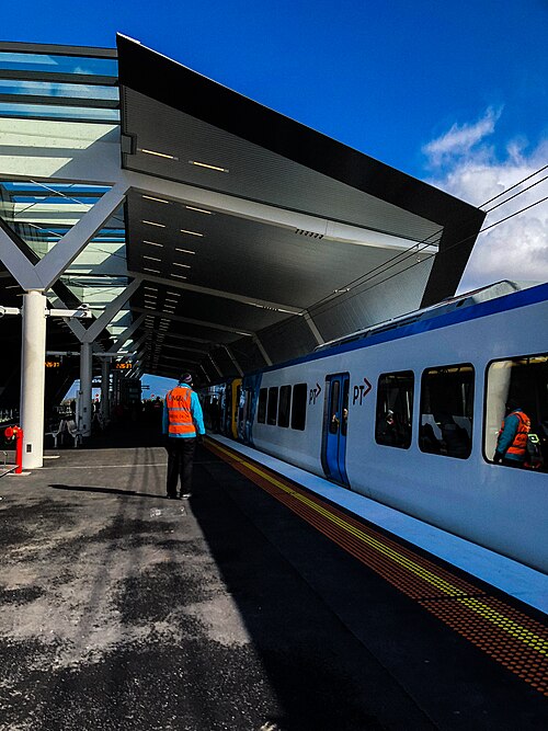 Southbound view from Platform 2, during the Community Sneak Peek Day, August 2018