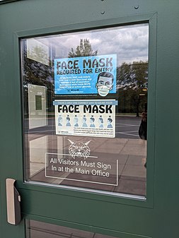 Face Mask required for Entry Covid-19 sign, Montgomery County, MD