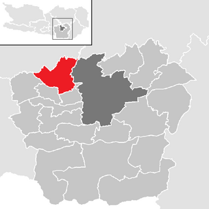 Moosburg (Karintia) község elhelyezkedése a Klagenfurt-Land kerületben (kattintható térkép)