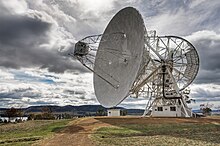 The Mount Pleasant Radio Observatory part of three radio astronomy observatories owned and operated by the university, and part of Australia's Very-long-baseline interferometry (VLBI) network Mount Pleasant Radio Telescope.jpg