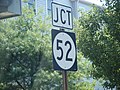 Closer view of junction NJ 52 shield