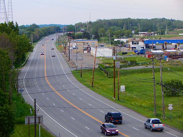 NY 266 as seen from the South Grand Island Bridge heading through Tonawanda