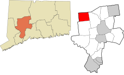 Bethlehem's location within the Naugatuck Valley Planning Region and the state of Connecticut